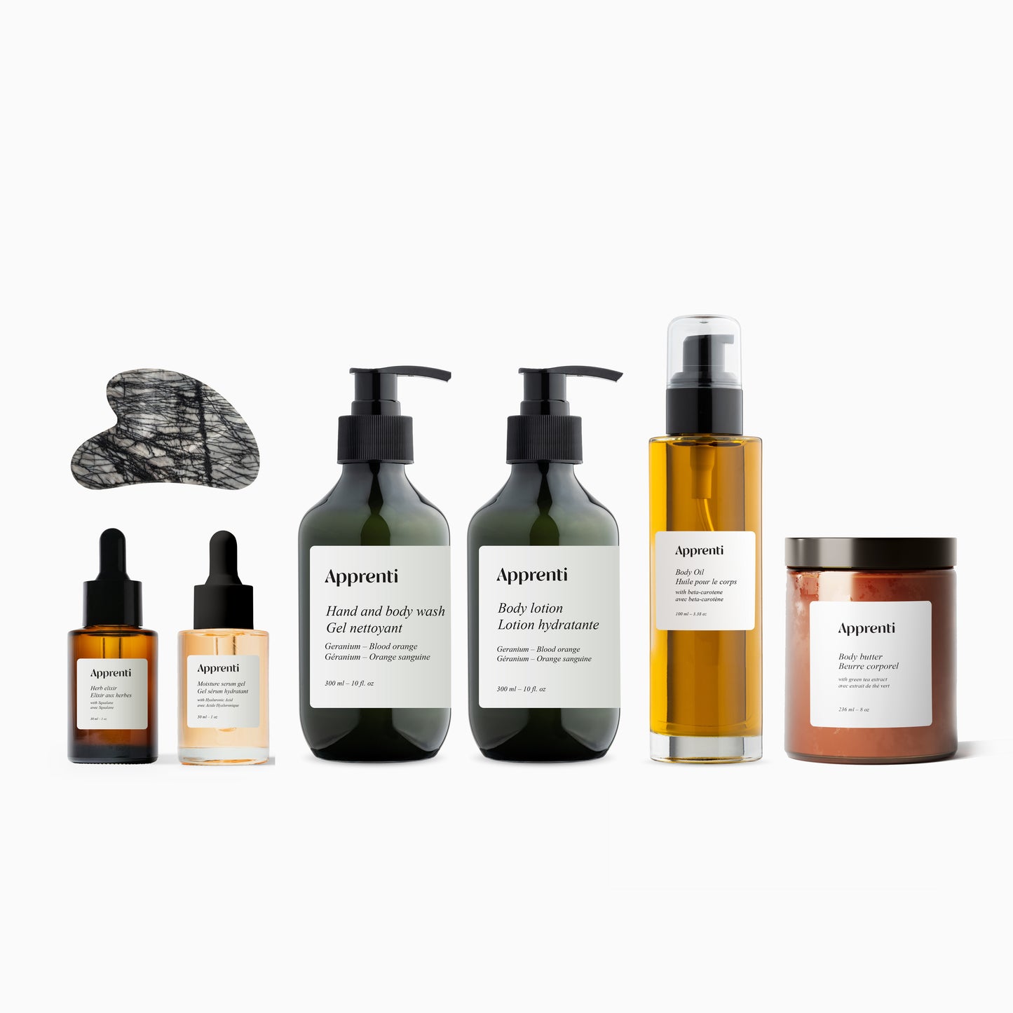 Geranium Premium - Gel, Elixir, Sérum, Bêta-Carotène, Beurre corporel, Lotion, Gua Sha